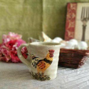Rooster Mug Hand Painted Calderone Tabletops Unlimited